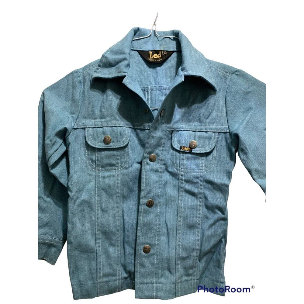 Lee Denim Shirt Jacket Light Wash Unisex Sz 8 1970 Classic